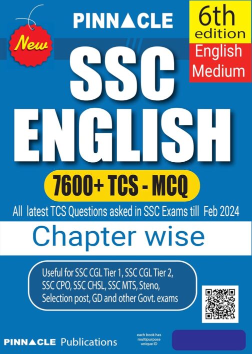 SSC English 7600+ TCS MCQ chapter-wise 6th edition with detailed explanation | english medium